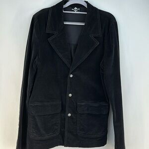 Lip Service Black Velour Snap Button Blazer, M
